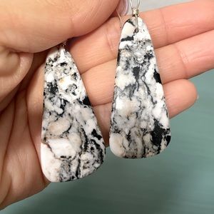 Beautiful Native Made White Buffalo Turquoise Earrings